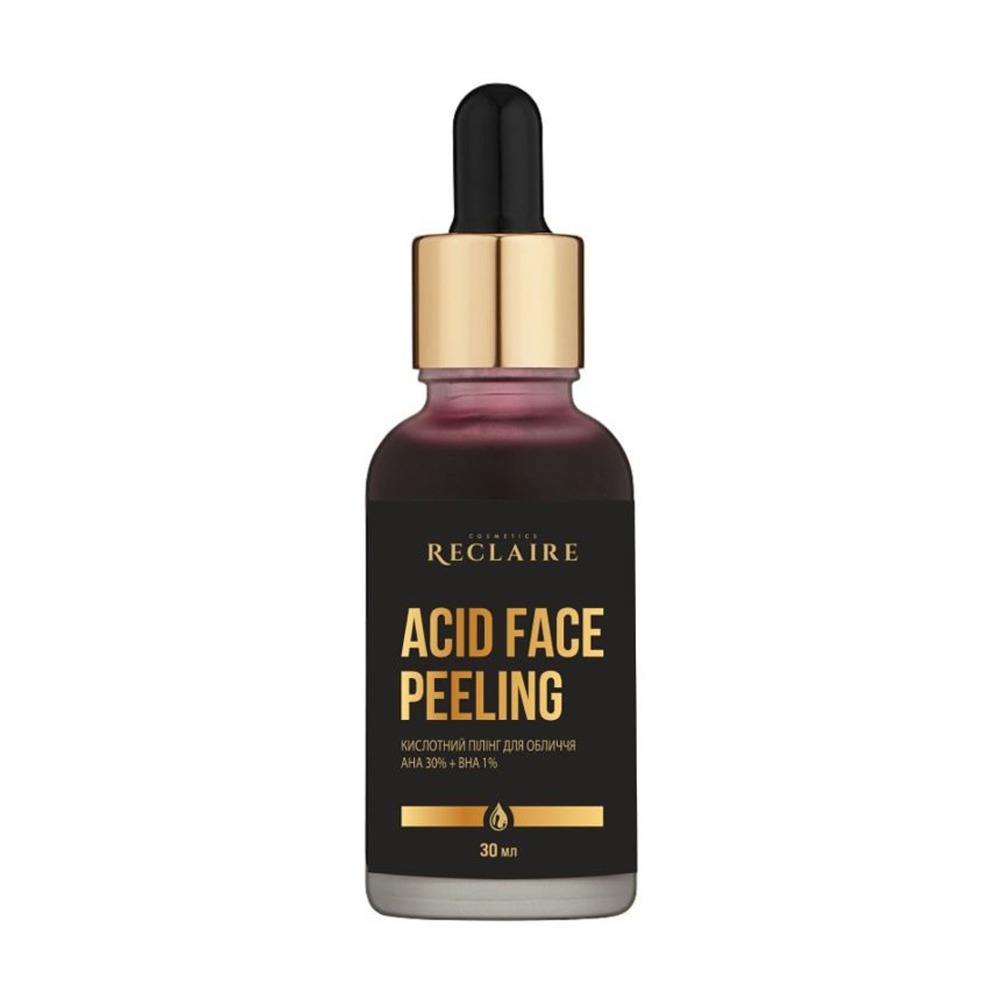 Кислотний пілінг для обличчя Reclaire Acid Face Peelling з AHA 30% + BHA 1%, 30 мл
